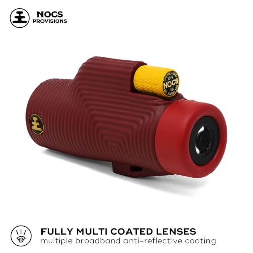 Nocs Provisions Zoom Tube 8x32 Monocular, Bird Watching & Backpacking | 8X Magnification Telescope, Bak4 Prism, Wide Field of View for Wildlife Viewing - color: Ember Red