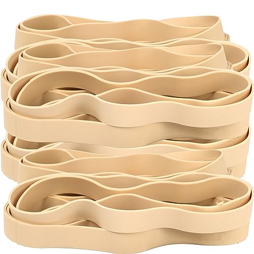 AIWOQI Rubber Bands Size 107 Heavy Duty Big Wide Rubber Band 30PCS #107 | Elastic Bands for Office Supply Trash Can File Folders Litter Box Rubber Bands (Light brown) - color: Light brown