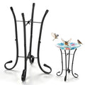 Outdoor Metal Bird Bath Stand, Sturdy Birdbath Bowl Stand, 17 Inch, Fade and Weather Resistant, Outdoor Decoration for Glass BirdBaths, Garden Yards Lawn(Elegant) - style: Elegant