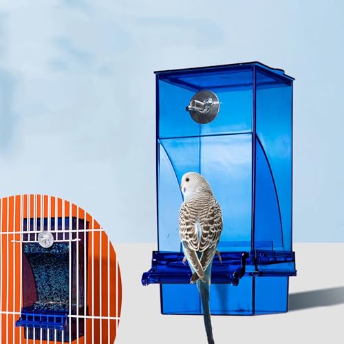 No Mess Bird Feeder,Automatic Parrot Feeder,Acrylic Food Container,Parakeet Cage Accessories for Parakeet Canary Cockatiel Finch