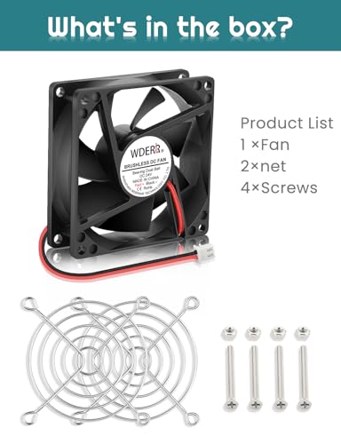 80mm x 25mm DC Brushless 24V Cooling Fan Dual Ball Bearing 2Pin for PC Case Exhaust Electronic Equipment Ventilation - size: 8025
