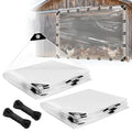 6.6x10ft Anti-Tear Clear Tarp Waterproof - 2pcs Windproof Poly Tarpaulin, Heavy Duty Transparent Enclosure with Grommets for Covering Chicken Coops Greenhouse Garden Plants - size: 6.6x10ft