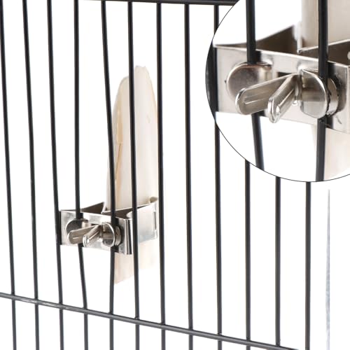1 Pcs Bird Food Holder Parrot Cage Seed Feeder Stainless Steel Vegetable Fruit Clip for Bird Cockatiel Parrot Hamster