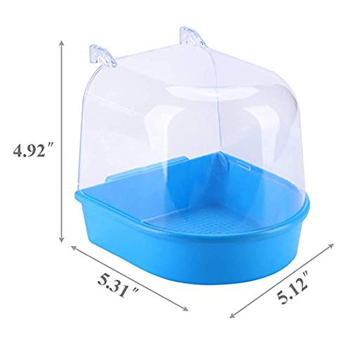 PINVNBY Parrot Bath Box Bird Bathtub Parakeet Bathing Tube with Bird Perches Stand Paw Grinding Cage Accessories Ideal for Small Birds Lovebirds Canary Finches(3 PCS Random Color)