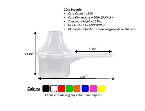 Measuring Scoop & Funnel - No Cap Open Spoon 1-Pack 20cc | Universal open design measuring spoon, Built-in funnel neck pour spout, Quick access cup for coffee powders and baking - size: 20 cc | 4 Teaspoon | 20 mL