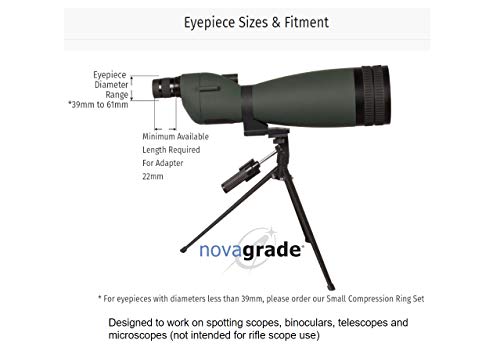 Universal Spotting Scope Phone Adapter, Double Grip, Made in USA | Phone mount for binoculars, telescopes & scopes. Secure digiscope phone adapter, multi-camera compatible, case friendly.