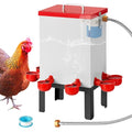 2.6 Gal Automatic Chicken Waterer Stainless Steel Poultry Water Dispenser with Stand, Auto Filling Chicken Watering Systerm