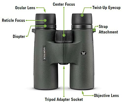 Vortex Triumph HD 10x42 Binoculars | HD Optics, Tripod Adaptable, Waterproof, Fogproof, Shockproof, Included Glasspak Harness - Unlimited, Unconditional Warranty - color: Green, size: 10x42
