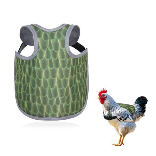 Chicken Saddle for Hens - Chicken Aprons for Hens With Adjustable Straps, Chicken Aprons & Vest Jacket for Hens - style: Green Feather