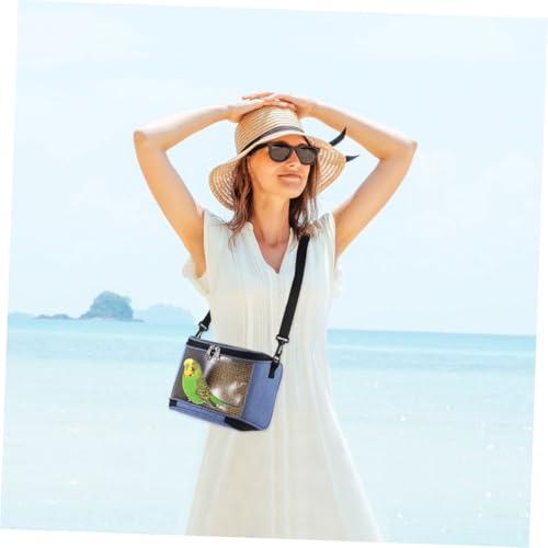 Transparent Crossbody Parrot Carrier Bag with Widened Strap Portable Bird Travel Pouch for Parakeet and Cockatiel Clear Window Design for Easy Viewing Lightweight Handheld Pet