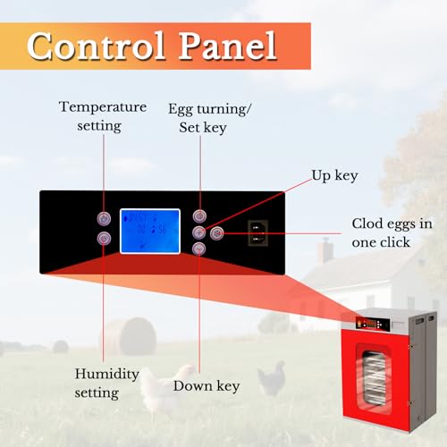 400 Eggs Incubator ，Automatic Incubator for Hatching Eggs, with Automatic Egg Turning and Temperature Humidity Control, Poultry Hatching Incubator for Chicken Duck Goose Quail Bird
