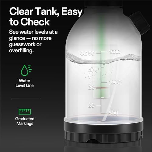 VIVOSUN 50oz Pump Sprayer, Portable Water Spray Bottle | for Spraying Plants, Flowers, Weeds and Cleaning, Hand Pump with Side Filling Port, Measuring Cup, Adjustable Nozzles - size: 50oz