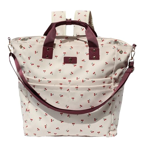 Diaper Tote Bag Totepack Backpack Crossbody Bag 3 in 1 for Women Laptop Backpack Multifunctional with Insulated Pockets - color: Corduroy Hawthorn