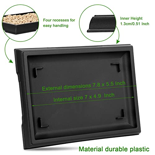 Pinkunn 6 Pcs Bonsai Humidity Tray for Indoors and Outdoor Rectangular Drip | 7.8 x 5.5 Inch,bonsai tray,bonsai pots for Bonsai Succulents Cactus, Plastic material, Catches Water, Stone Not Included - size: 7.8 x 5.5 Inch