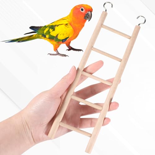 Bird Ladder for Cage, 3 PCS Bird Cage Ladder Wooden Hanging Parrot Wood Step Parakeet Ladders Climbing Small Wooden Ladders for Birds Parakeets Parrots Cockatoo Lovebirds (4 Step, 5 Steps, & 6 Steps)