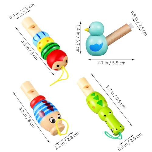 Garneck 7 Pcs Wooden Whistle Set: Cute Bird Animal Whistles for Kids Toddler Colorful Music Noisemakers for Birthday Party Classroom Rhythm Activity props