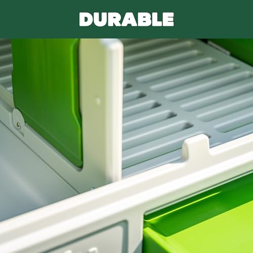 Omlet Eglu Cube Large Chicken Coop | Easy to Clean Plastic Chicken Tractor | The Most Secure Hen House for Complete Peace of Mind | Weatherproof Cool in Summer and Warm in Winter | Green
