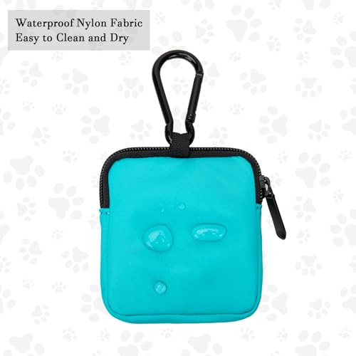Dog Treat Pouch Pocket Sized Pet Puppy Training Pouch for Dog Training Behavior Aids, Waterproof Nylon Fabric Dog Poop Bag Holder, Hands Free Dog Walking Bag with Metal Carabiner(Lake Green) - color: Lake Green