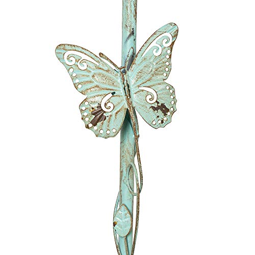 Bird Houses for Outside with Pole Metal Birdhouse Stakes Decorative Outdoor, Reclaimed Faucet Accent (Teal, 52") - style: Faucet