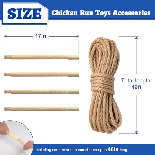 Chicken Roosting Perch Chicken Ladder Chicken Swing for Coop, Adjustable Length Chicken Roosting Bars for Poultry and Chickens, Chicken Run Toys Accessories, Easy to Install & Clean