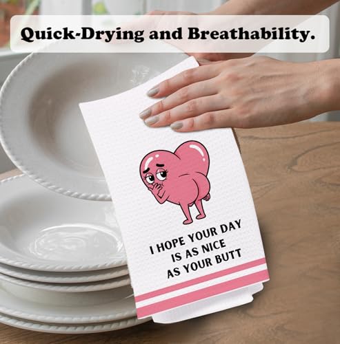 Funny Pink Bathroom Hand Towel Decorative 16x24,I Hope Your Day is As Nice As Your Butt Towels Decor,Boyfriend Girlfriend Gifts Towel Wife Husband Gifts - color: Funny-pink