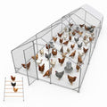 Heavy Duty Metal Chicken Coop with Hardware Cloth (235" L x 118" W x 77.99" H) - size: 235.11"L x 118.11"W x 78.33"H