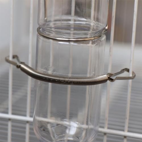 5 Springs (with 2 Clips) for Fixing Drinking Bottles for Small Animal Feeding and Watering Articles, Used Singly or in Combination to Hold Rabbit Water Dispenser