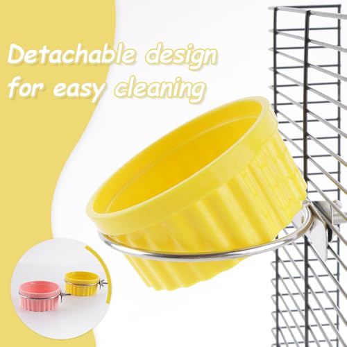 2 Pack Bird Detachable Bowl Plastic Food Cup Convenient Hanging Seed Water Feeder for Bird Parrot Canary Finch Parakeet Budgie Cockatiel Lovebird