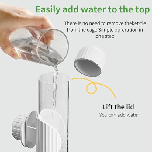 9.4 Fl Oz No Mess Bird Water Dispenser, Sipper Bottle | 9.4oz/280ml capacity easy view & simple mount Clear Cage Water Drinker for Parakeets Cockatiels Budgies Finch Lovebirds - color: White, size: 9.4 fl oz (280ml)