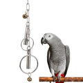 Hypeety Stainless Steel Bird Bell Toys Heavy Duty Hanging Bell Toy for Cage | Rustproof, durable, safe for metal cage, easy-hanging, with 2 rings, for cockatoos/macaws/african grey/large parrots and bird - color: Bells+Rings