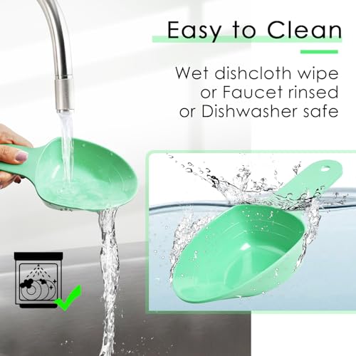 Dog Food Scoop-Melamine Pet Food Measuring Cup - 1 Cup 1/2 Cup 1/4 Cup Dog Cat Bird and Rabbit Food Feeding Scoop Dishwasher Safe -Green - color: Green