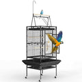Extra Large 82" Parrot Cage with Play Top – Heavy Duty Wrought Iron Aviary, Rolling Stand, Secure Lock, Easy-Clean Removable Tray, Rope Perch – Spacious Bird Enclosure for Large Birds