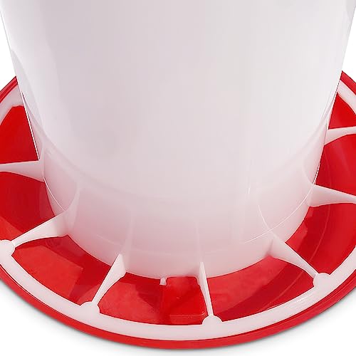 Chicken Waterer and Feeder Set | 3/4 Gallon Poultry Drinker and 5 Pound Chicken Feeder Combo | for Chickens, Ducks, Turkeys, Ducklings, Quail, Baby Chicks and More - size: 5 Pound Feeder and 3/4 Gallon Drinker