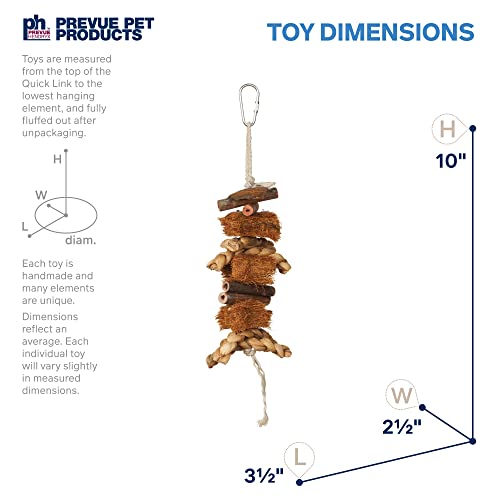 Prevue Hendryx Naturals Preen & Pacify Coco Rope Mini Bird Toy 62803 | Accessories for Parakeets, Conures, Cockatiels, Budgies, and Small to Medium Birds