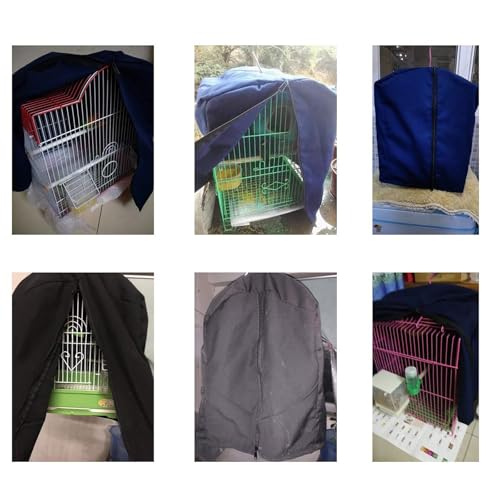 QBLEEV Bird Parrot Cage Cover Shade, Blackout Birdcage Covers, Windproof Light-Proof Sleep Reduces Distractions Night Accessories Cloth Without Cage-12.6x13x17.7in (LxWxH)