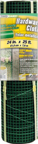 YARDGARD 1/2 Inch Mesh Welded Wire Fence, Hardware Cloth, 19 Gauge Galvanized Steel for Garden Protection, Cage Fencing, Chicken and Rabbit Barriers, and Crafts, 24 Inches x 25 Feet - size: 24 Inches x 25 Feet