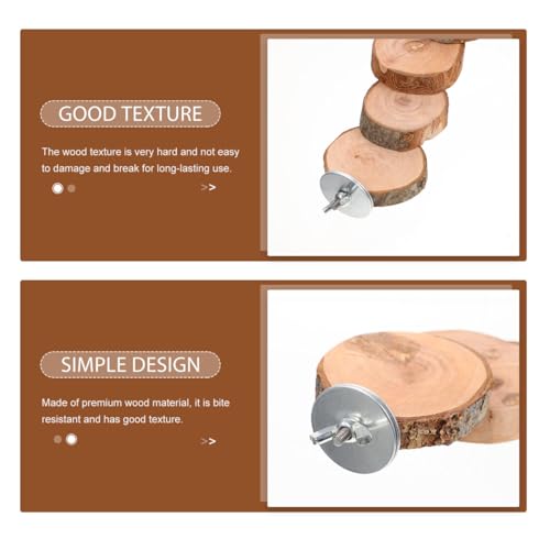 Balacoo Parrot Ladder, Bird Platform Perch, Hamster Platform, Parakeet Cage Toy, Bird Cage Natural Wood Ladder, Standing Perch (10 Steps)
