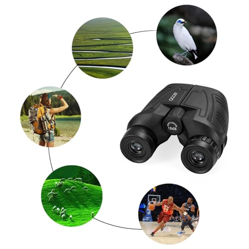 Occer 12x25 Compact Binoculars for Adults and Kids | High Powered, Easy Focus, Large Eyepiece for Bird Watching, Cruise Ship, Outdoor Hunting, Travel, Sightseeing