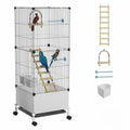 STILLCOVE Medium Flight Bird Cage, with Bowls & Perches & Ladder & Swing | with Removable Tray, Universal Wheels, Birdcage for Parakeet, Parrot, Cockatiel, Conure, Budgie, Canary, Finch, Lovebird - size: 14.2"L x 14.6"W x 39.4"H