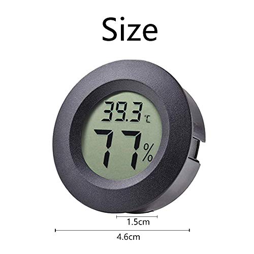 10-Pack Mini Thermometer Hygrometer, Small Digital Electronic Temperature Humidity Meters Gauge Indoor LCD Display for Greenhouse, Garden, Cellar, Fridge, Mason Jar