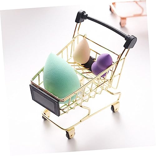 Outanaya Makeup Sponge Holder Shopping Cart Design Breathable Drying Rack for Powder Puff Organizer Mini Beauty Egg Storage Stand Suitable for Vanity Bathroom Bedroom Women