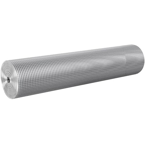 VEVOR Hardware Cloth, 1/2 inch 48in x 100 ft 19 Gauge, Hot Dipped Galvanized Wire Mesh Roll, Chicken Wire Fencing, Wire Mesh for Rabbit Cages, Garden, Small Rodents - size: 48'' x 100'