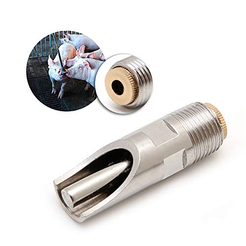 Lavandi 20pcs 1/2" NPT Stainless Steel Livestock Pig Drinking Water Equipment Faucet Automatic Pig Nipple Drinker for Sows Piglets Drinking(20pcs)