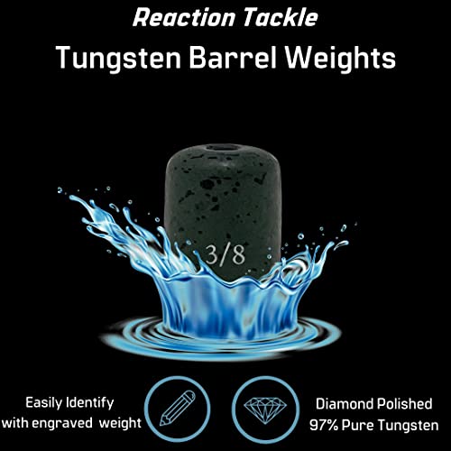 Reaction Tackle Tungsten Barrel Weights for Bass Fishing - Egg Shaped Carolina Rig Sinkers - Size Stamped Freshwater and Saltwater - color: Green Pumpkin, size: 1 Oz (4-Pack)
