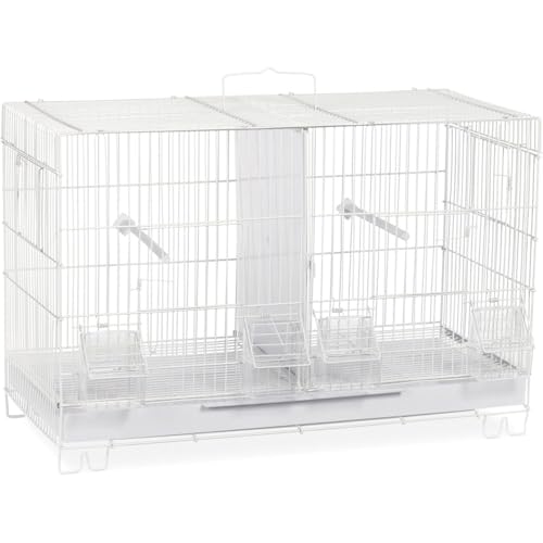 HomeStock Bird Cage with Handcrafted Details - Spacious & Stylish Home for Birds White/Large