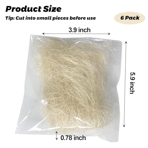 kathson Bird Nesting Materials Coconut Fiber Bird Nest Bedding Material Warm and Breathable Linen Silk for Bird Small Animals (6 Pack)