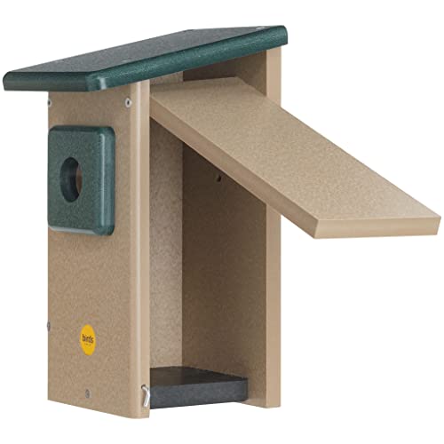 Birds Choice Eastern Bluebird House, 1.5625" Hole | Taupe & Green - color: Taupe (1.5625")