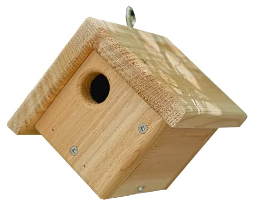 DutchCrafters Small Diamond Cedar Wood Wren Birdhouse, Outdoor Wooden Bird House, Hanging Mount Birdhouse for Outside - Amish Made in USA