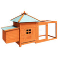 Large Chicken Coop, Brown Wooden Poultry Hutch with Galvanized Steel, Walk-in Chicken Run for Backyard Ducks and Hens, Solid Firwood Outdoor House, 75x75x40 Inches - color: Brown