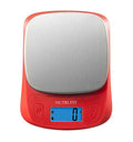 Ultra Slim Food Scale Digital Kitchen Scales Weight Grams Oz Red | Stainless Steel Panel, 1g Increment, Max 11lbs, Backlit Screen, High Precision, Coffee Making, Meal Prep, Include Batteries - color: Red
